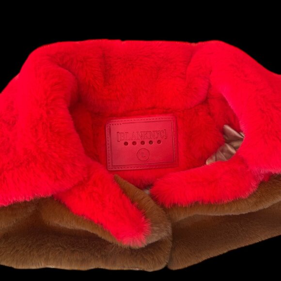 Blank NYC Faux Fur Fully Lined Festival Maximalist Open Front Jacket L - Picture 2 of 6